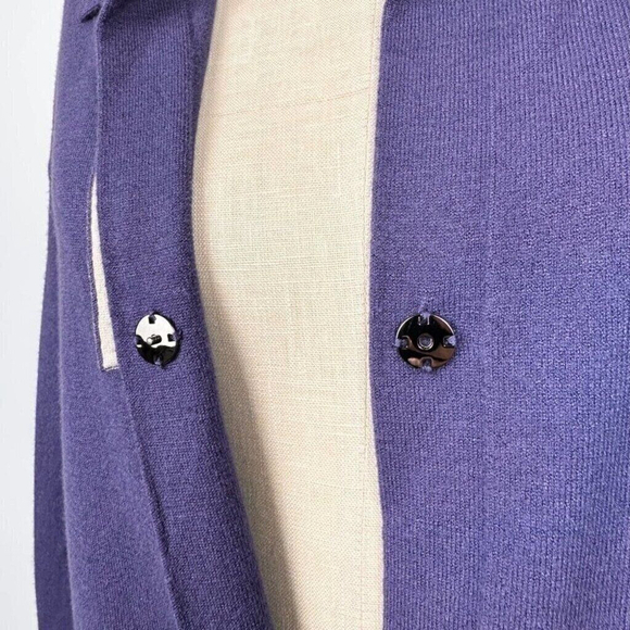 Olsen Women’s Snap Button Mock Neck Sweater Size 4 XS Blue Soft New - Picture 8 of 14